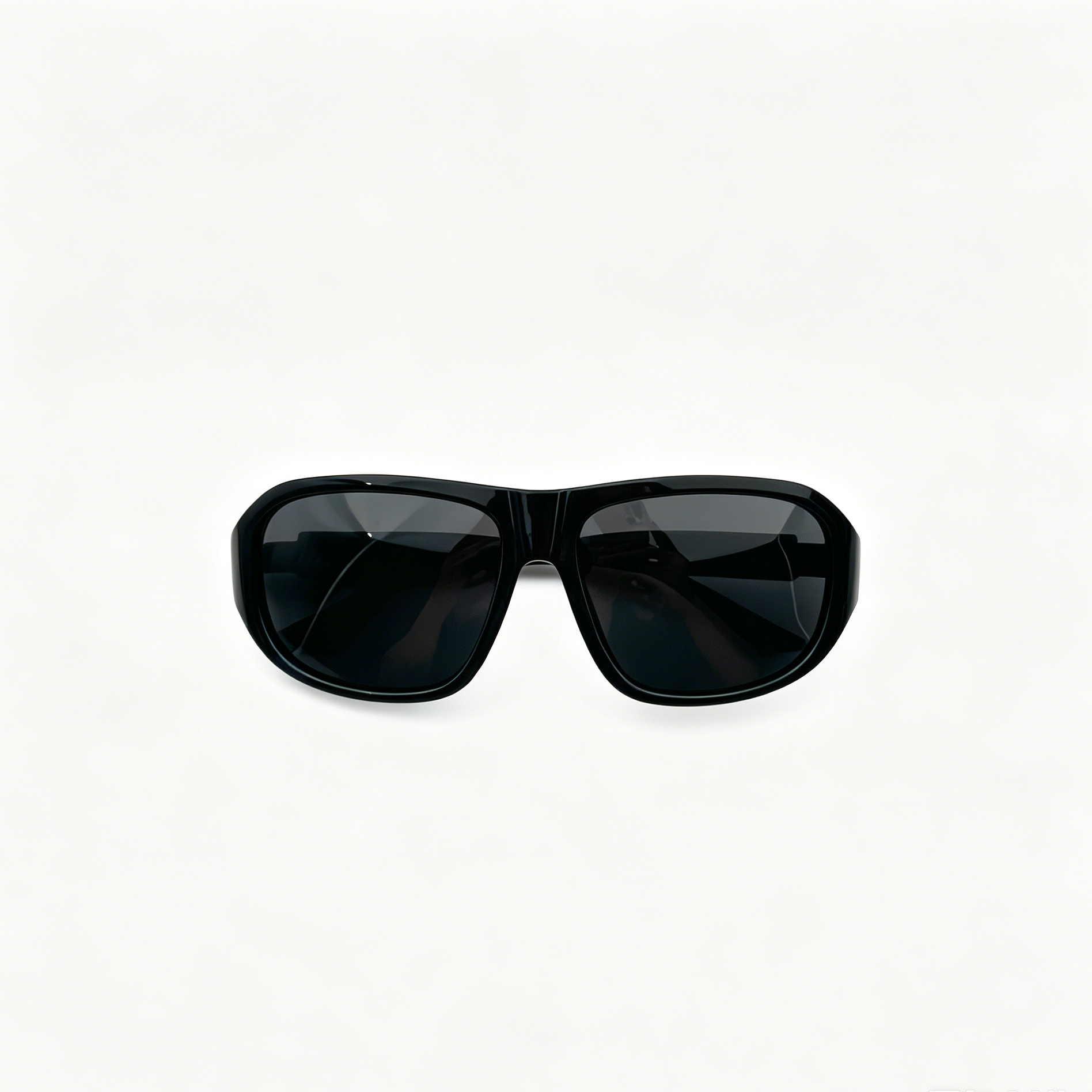 Modern unisex sunglasses polarized with a large black frame