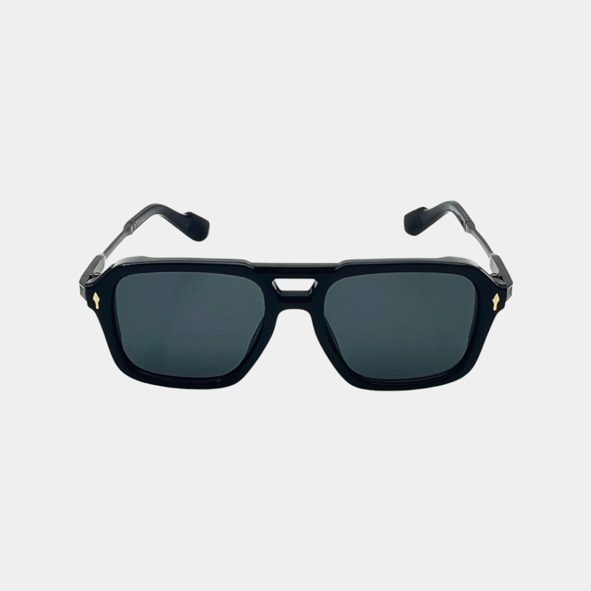 Double Bridge Sunglasses for Men with Metal Temples