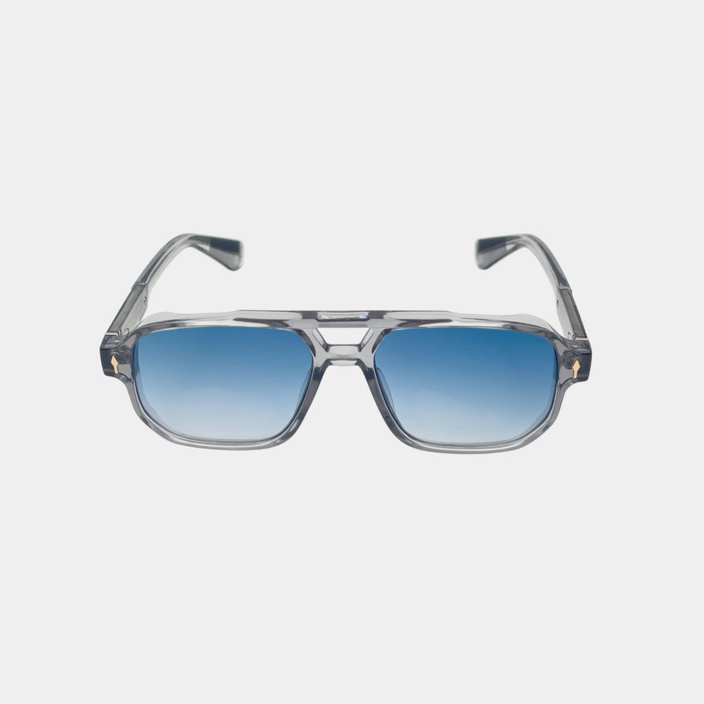 Transparent Gray Frame Blue Gradient Lenses