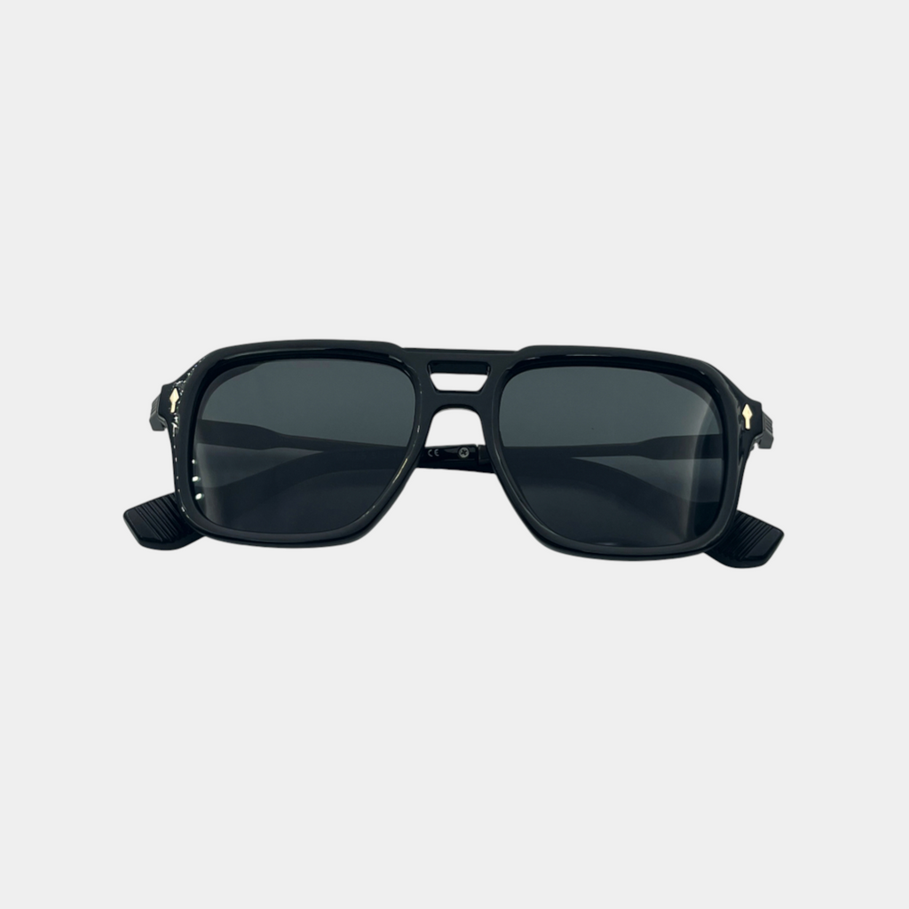 Double Bridge Sunglasses for Men with Metal Temples