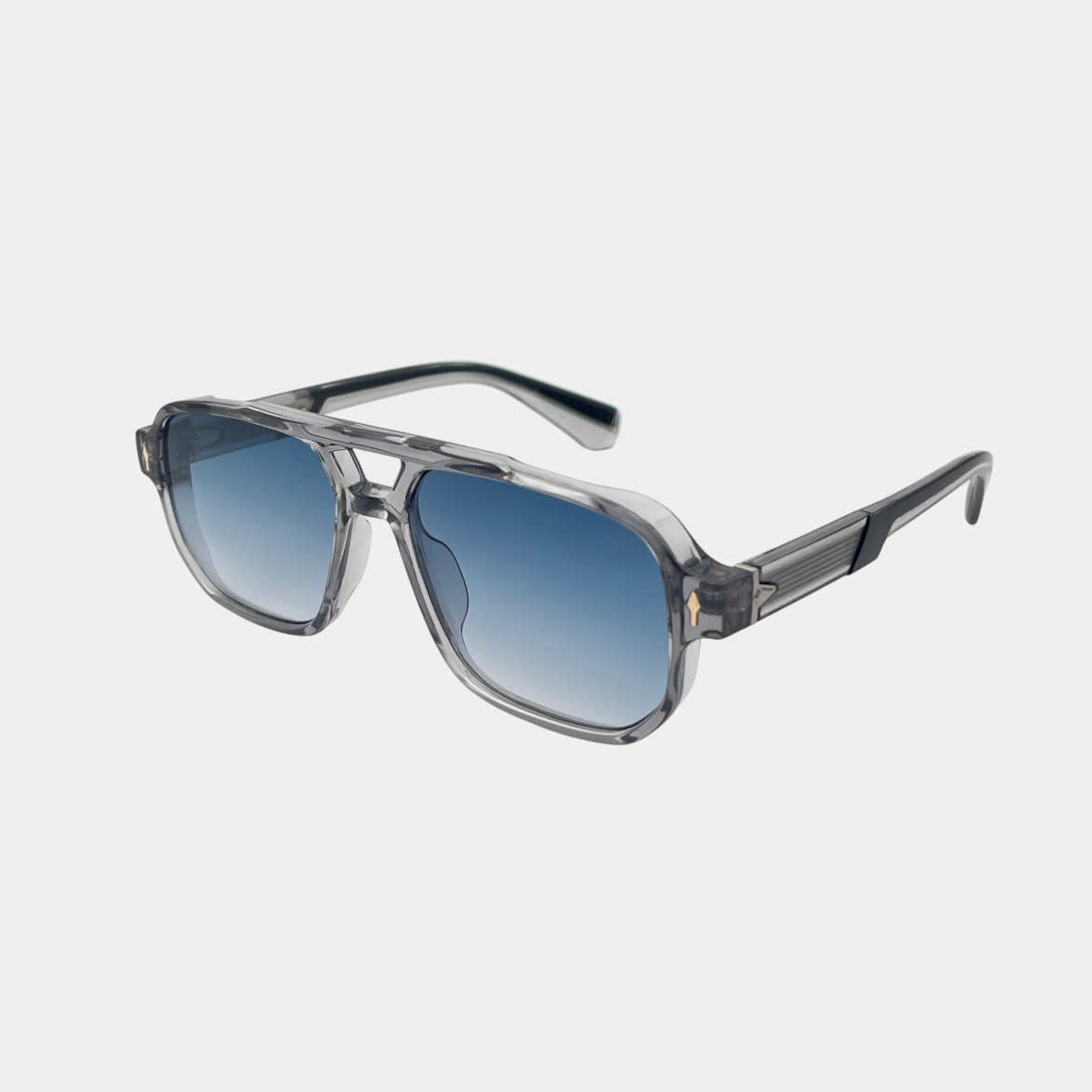 Transparent Gray Frame Blue Gradient Lenses