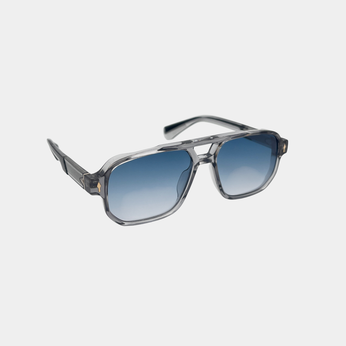 Transparent Gray Frame Blue Gradient Lenses