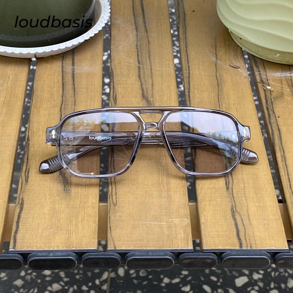 Trendy Vintage Literary Gray Sunglasses Unisex