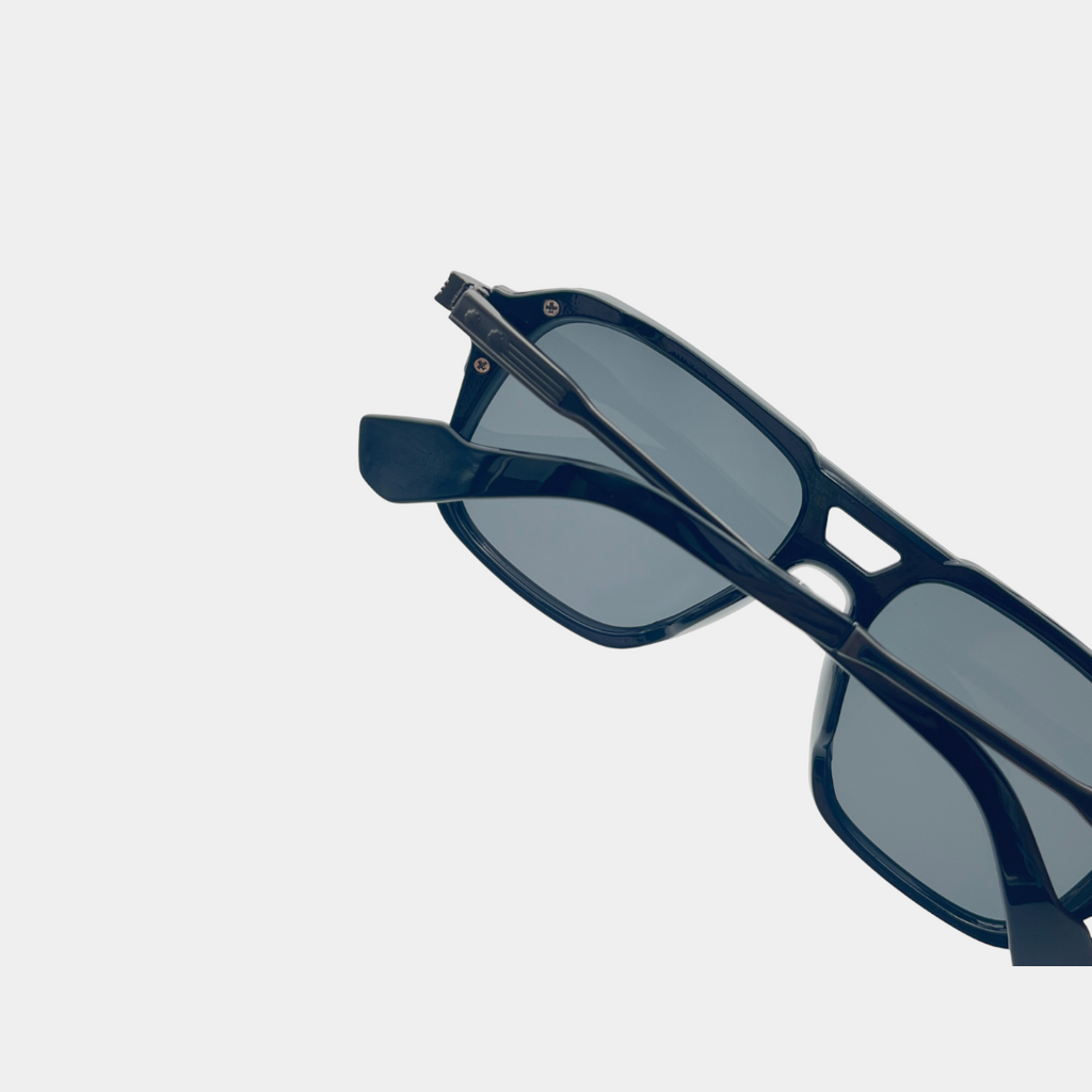 Double Bridge Sunglasses for Men with Metal Temples