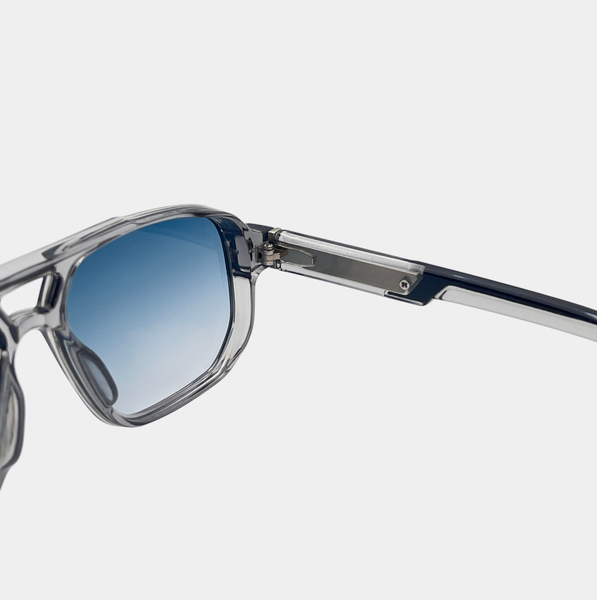 Transparent Gray Frame Blue Gradient Lenses
