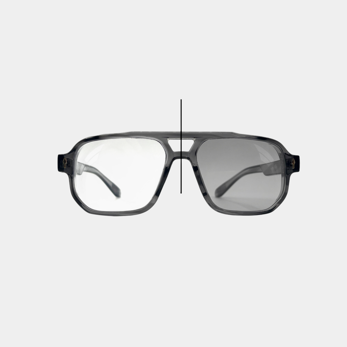 Photochromic Modern Classic Style Sunglasses | Clear Turns Grey