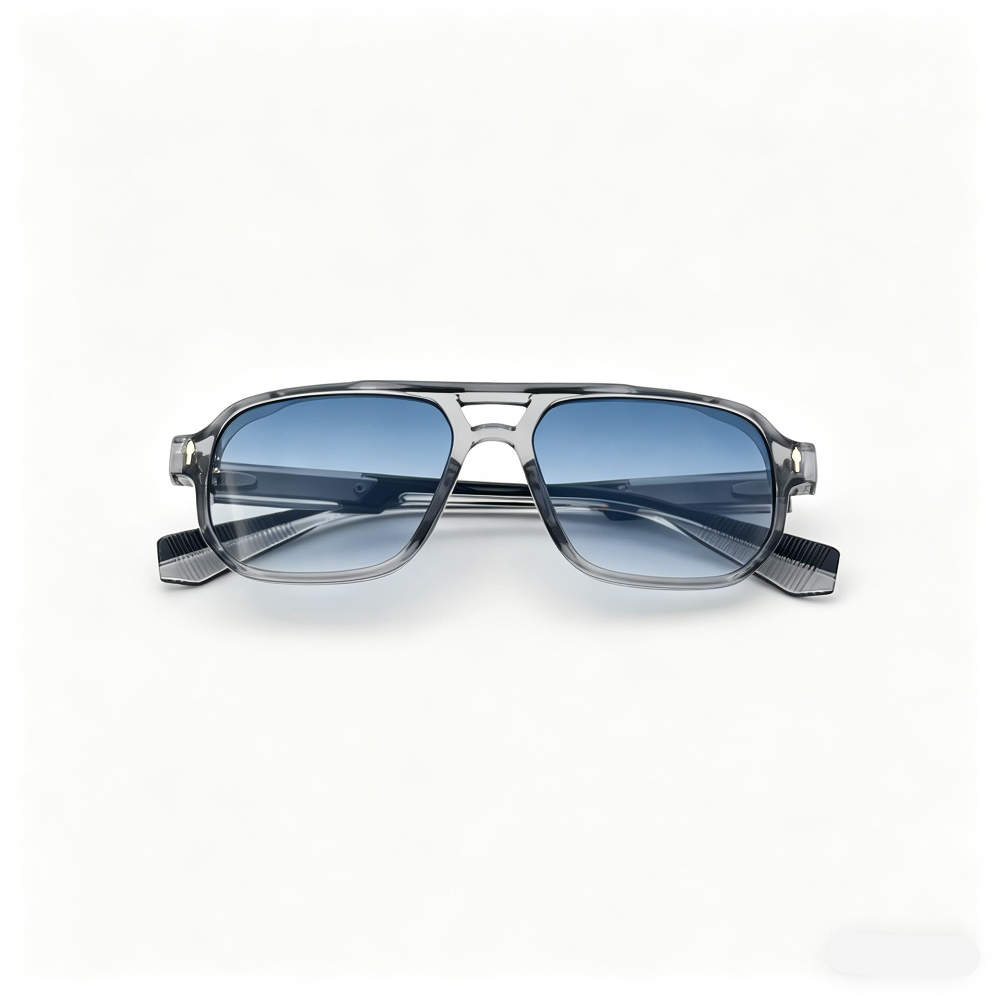 Transparent Gray Frame Blue Gradient Lenses