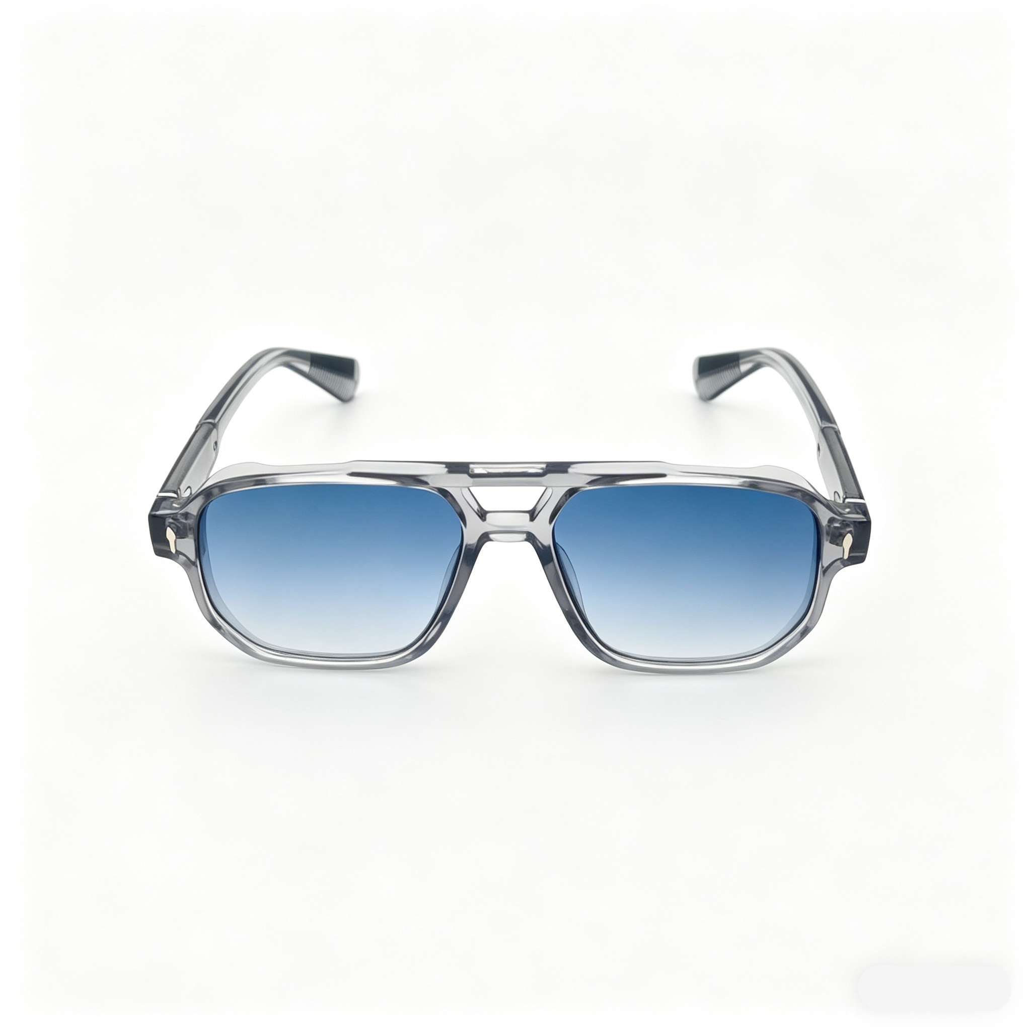 Transparent Gray Frame Blue Gradient Lenses