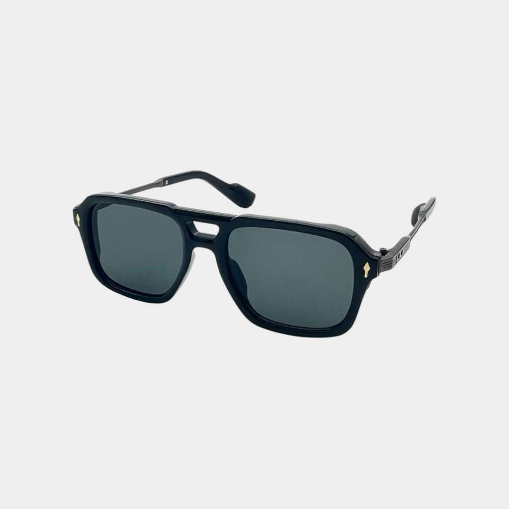 Double Bridge Sunglasses for Men with Metal Temples