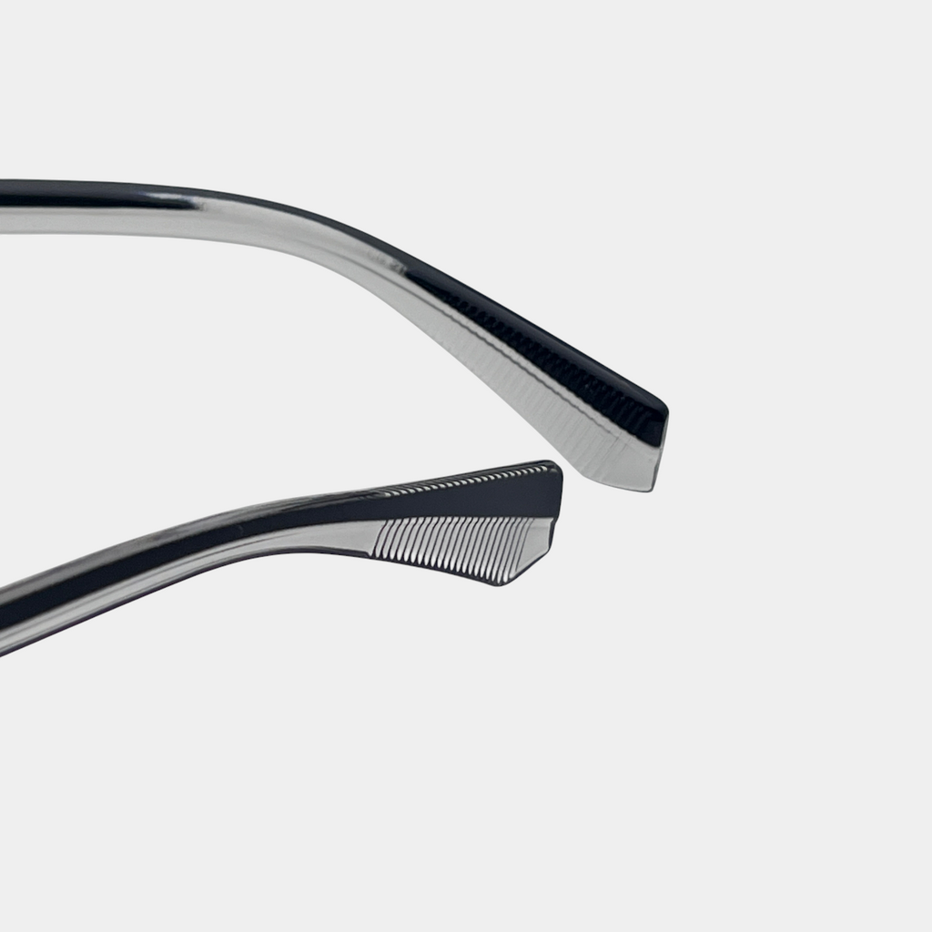 Transparent Gray Frame Blue Gradient Lenses