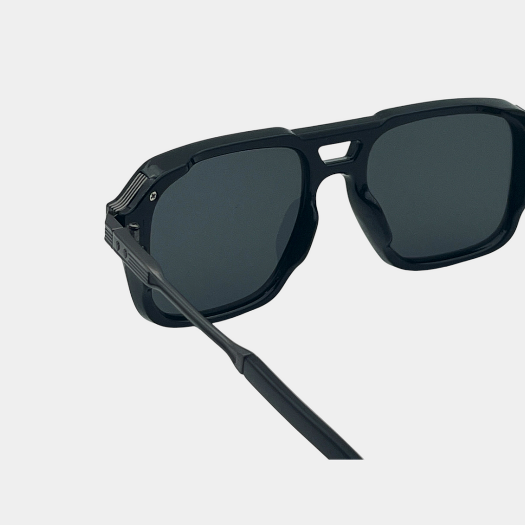 Double Bridge Sunglasses for Men with Metal Temples